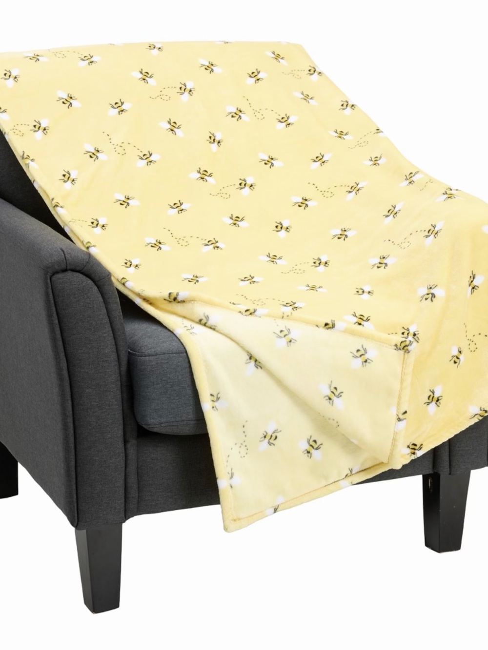 CYNTHIA ROWLEY Bumble Bee Oversized Throw Blanket Soft Plush Decor Bedding